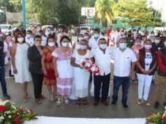 Casan a 32 parejas en boda colectiva en la zona maya