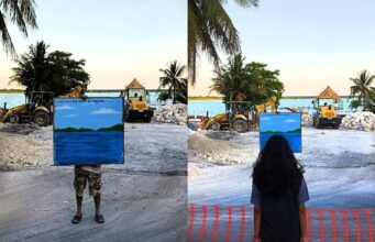 Protesta en Bacalar por las obras de la SEDENA que están destruyendo la laguna