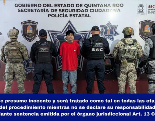 Detención de Gabriel Adolfo “N”, presunto implicado en el delito de robo.